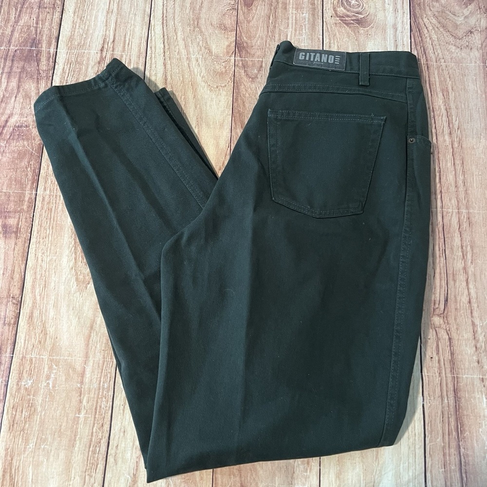 GITANO Jeans Olive Green Womens 16 Tall Button Waist Zip Up